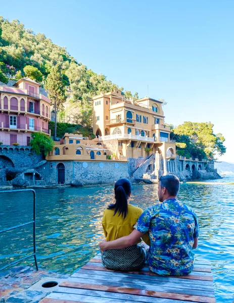 Belle Côte Mer Avec Des Maisons Colorées Portofino Italie Europe — Photo