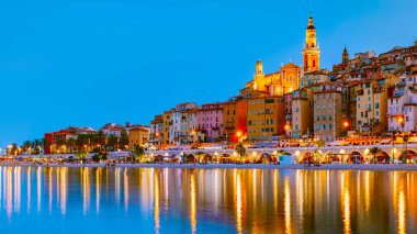 Menton France, Cote d Azur France, Menton 'un eski kısmı, Provence-Alpes-Cote d' Azur, Fransa Avrupa