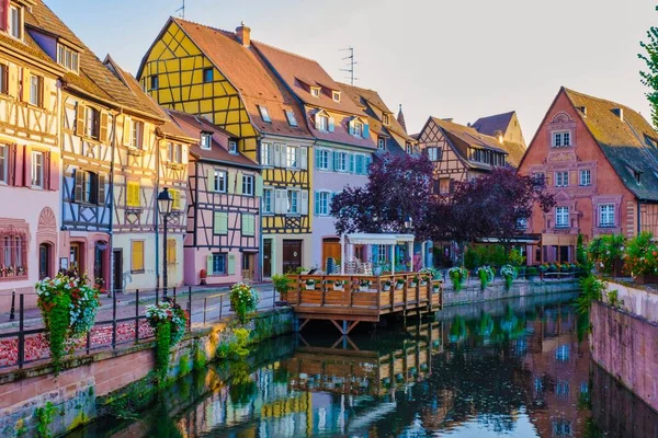 stock image Colmar France Beautiful view of the colorful romantic city of Colmar in the evening