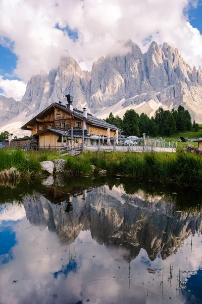 Geisler Alm Dolomity Itálie Turistika Horách Val Funes Italských Dolomitách — Stock fotografie