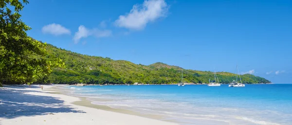 Anse Lazio Praslin Seychelles是塞舌尔豪华度假期间的热带海滩 热带海滩Anse Lazio Praslin塞舌尔 — 图库照片