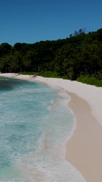 Anse Cocos Beach Digue Seychely Tropická Pláž Během Luxusní Dovolené — Stock video