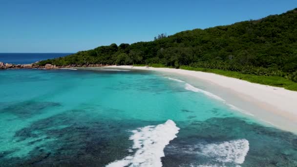 Anse Cocos Beach Digue Seychelles Tropical Beach Luxury Vacation Seychelles — Stock Video