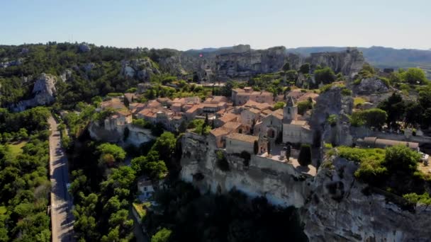 法国南部普罗旺斯的Les Baux Provence历史村 — 图库视频影像