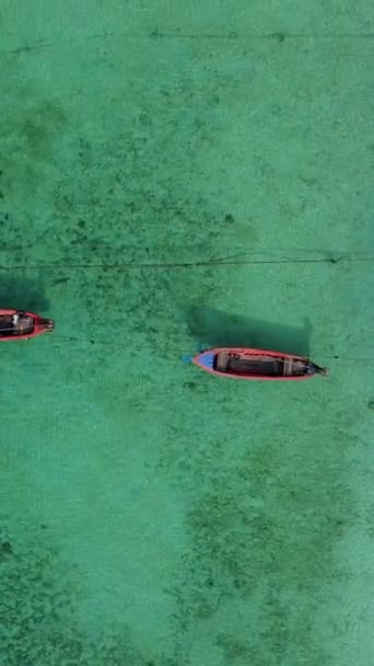 Koh Lipe Thajsko Letecký Pohled Longtail Lodě Oceánu Úžasné Tropické — Stock video