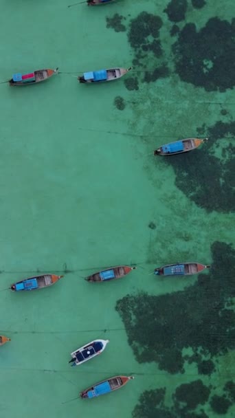 Koh Lipe Tajlandia Widok Lotu Ptaka Łodzie Oceanie Niesamowita Tropikalna — Wideo stockowe