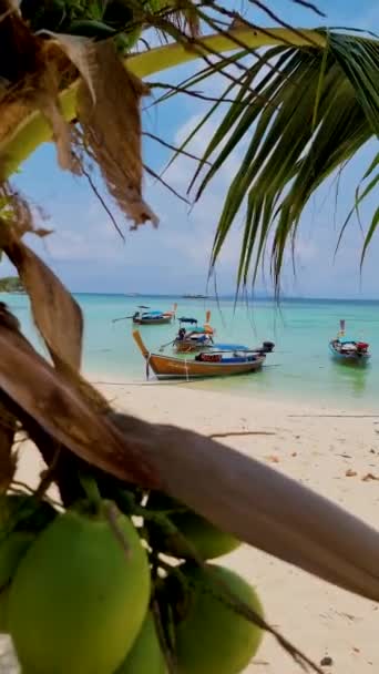 Koh Lipe Tajlandia Widok Lotu Ptaka Łodzi Turkusowym Kolorowym Oceanie — Wideo stockowe
