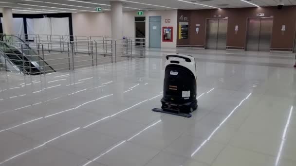 Bangkok Don Muang Letiště Thajsko Duben 2023 Automatické Čištění Robot — Stock video