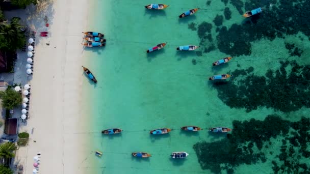 Tayland Koh Lipe Şehrinde Güneşli Bir Günde Turkuaz Renkli Okyanusta — Stok video