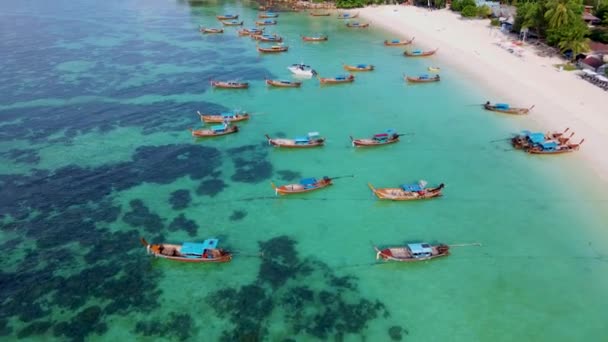 Tayland Koh Lipe Şehrinde Güneşli Bir Günde Turkuaz Renkli Okyanusta — Stok video