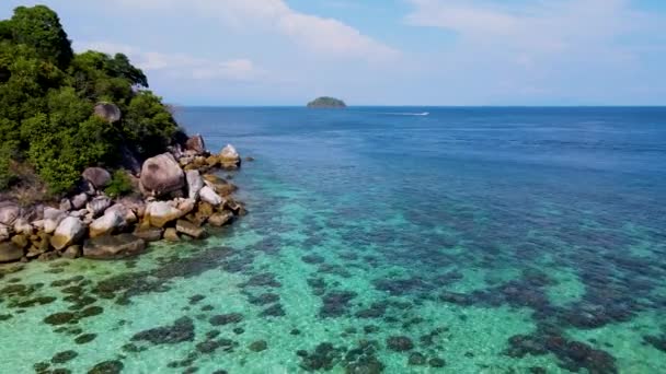 Koh Lipe Thaïlande Vue Aérienne Depuis Drone Sur Récif Corallien — Video