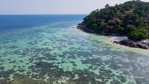 Koh Lipe Tailândia Vista Aérea Drone Recife Coral Frente Ilha — Vídeo de Stock