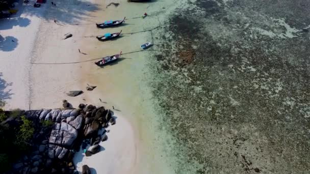 Koh Lipe Thajsko Letecký Pohled Dronu Korálovém Útesu Před Koh — Stock video