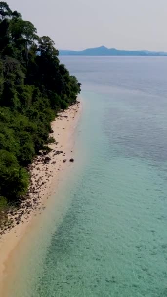 공중에서 코크라 타이의 여름철에는 산호초 거지가 대의해 바다를 물들이고 — 비디오