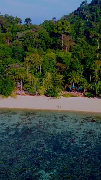 Tayland Trang Daki Koh Kradan Adası Yaz Boyunca Mercan Kayalıkları — Stok video