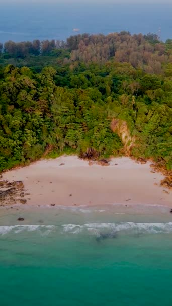 Veduta Aerea Dell Isola Koh Kradan Trang Thailandia Spiaggia Tropicale — Video Stock