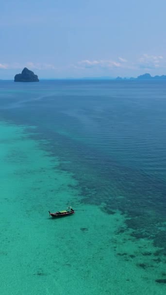 Острів Кох Крадан Тран Таїланд Тропічний Пляж Кораловим Рифом Туркузою — стокове відео