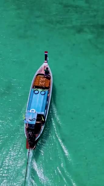 Blu Oceano Longtail Barca Presso Isola Koh Kradan Isola Trang — Video Stock