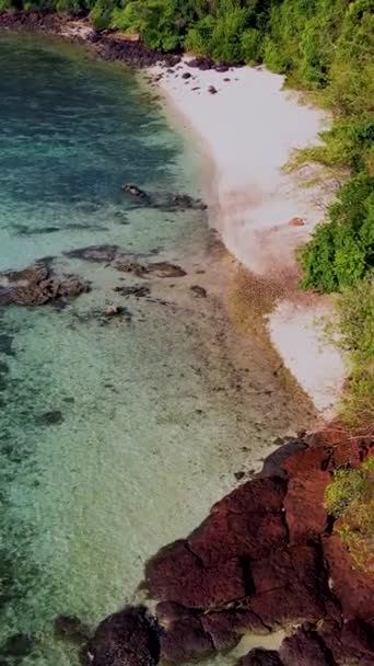 Tayland Trang Daki Koh Kradan Adasının Havadan Görüntüsü Yaz Boyunca — Stok video