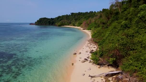 Widok Lotu Ptaka Wyspę Koh Kradan Trang Tajlandia Tropikalna Plaża — Wideo stockowe