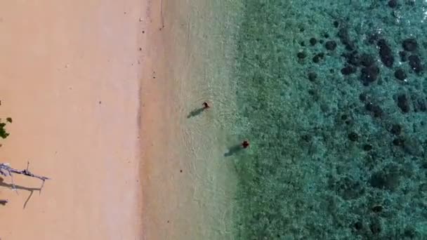 Drone Luchtfoto Van Koh Kradan Eiland Trang Thailand Tropisch Strand — Stockvideo