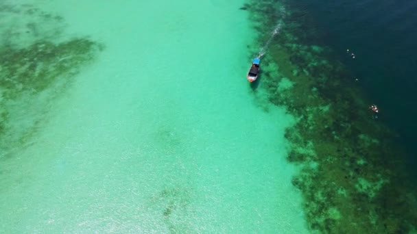 Drone Aerial Kilátás Koh Kradan Sziget Trang Thaiföld Trópusi Strand — Stock videók