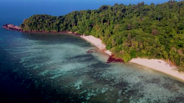 Drone Veduta Aerea Dell Isola Koh Kradan Trang Thailandia Spiaggia — Video Stock