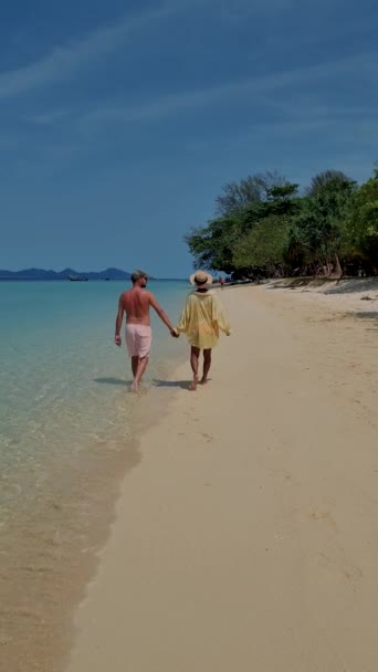 Vista Aérea Isla Koh Kradan Trang Tailandia Playa Tropical Con — Vídeo de stock