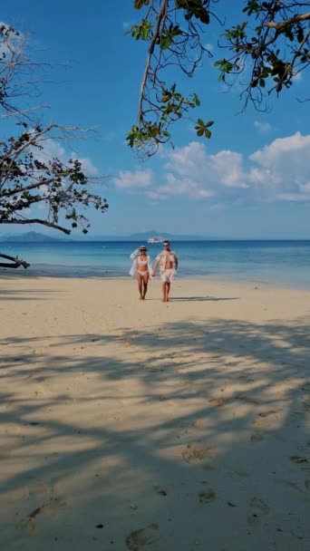 Koh Kradan Sziget Trang Thaiföld Trópusi Strand Korallzátonnyal Türkiz Színű — Stock videók