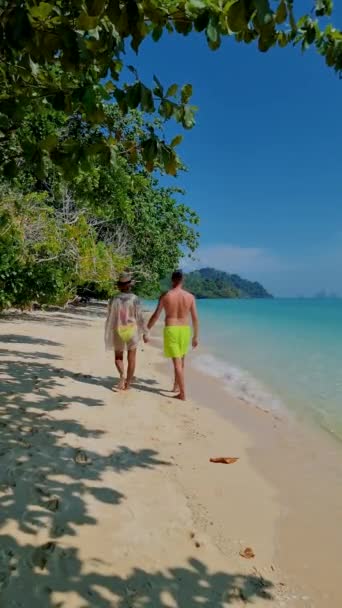 Ilha Koh Kradan Trang Tailândia Praia Tropical Com Recife Coral — Vídeo de Stock