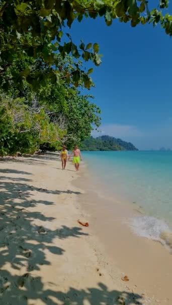 Die Insel Koh Kradan Trang Thailand Tropischer Strand Mit Korallenriff — Stockvideo