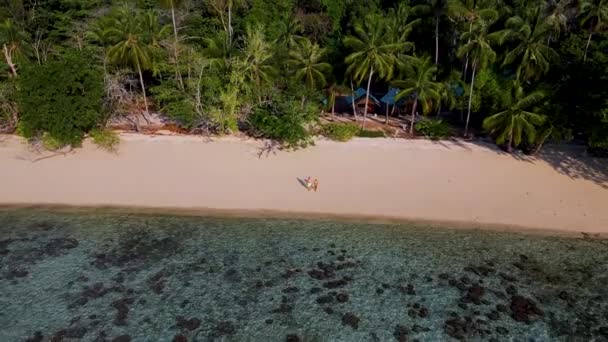 Ein Paar Strand Der Thailändischen Insel Koh Kradan Trang Südthailand — Stockvideo