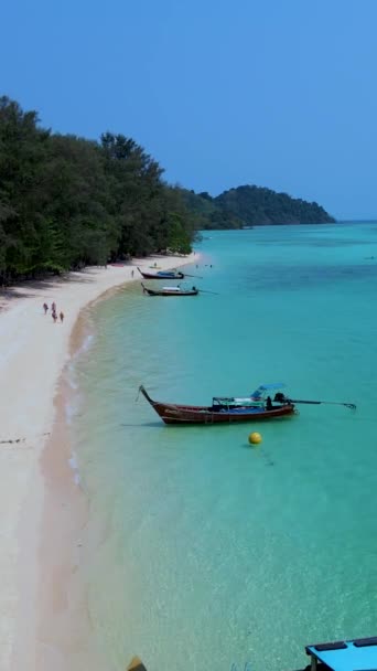 Остров Крадан Чанге Таиланд Тропический Пляж Коралловым Рифом Бирюзовым Океаном — стоковое видео