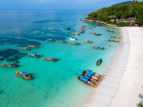 Vue Sur Drone Sur Plage Île Koh Lipe Thaïlande Avec — Photo