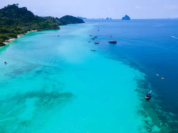 Drone Άποψη Στην Παραλία Του Νησιού Koh Kradan Στην Ταϊλάνδη — Φωτογραφία Αρχείου