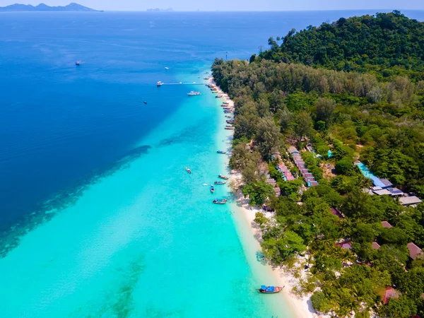 Drone Άποψη Στην Παραλία Του Νησιού Koh Kradan Στην Ταϊλάνδη — Φωτογραφία Αρχείου