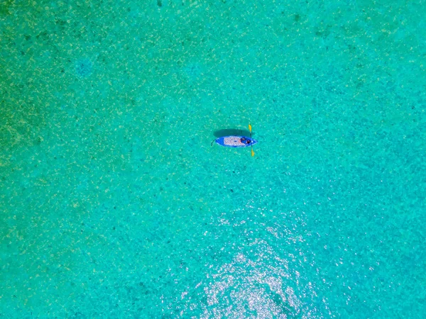 Drone Vista Praia Koh Kradan Ilha Tailândia Vista Aérea Sobre — Fotografia de Stock