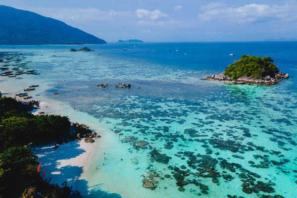 Koh Lipe Island Jižní Thajsko Turqouse Barevné Oceánu Bílé Písečné — Stock fotografie