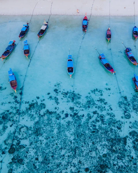 Bateaux Queue Longue Dans Océan Bleu Île Koh Lipe Thaïlande — Photo