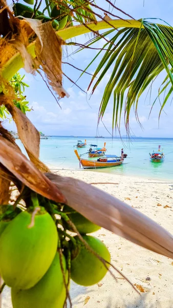 Langschwanzboote Blauen Ozean Der Südthailändischen Insel Koh Lipe — Stockfoto