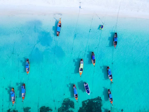Barche Coda Lunga Nell Oceano Blu Koh Lipe Island Southern — Foto Stock