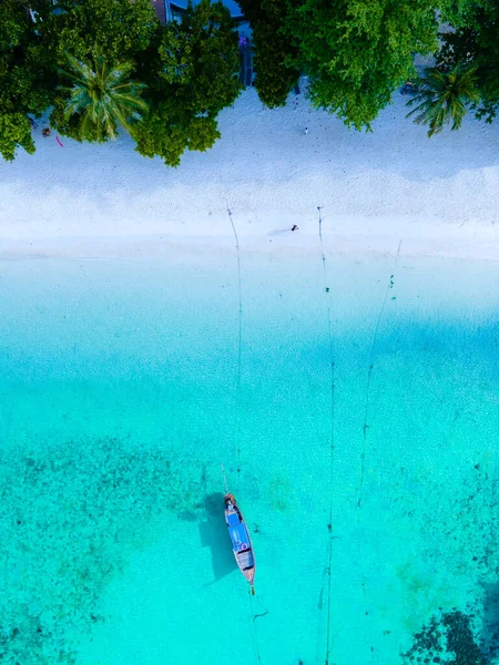 Barche Coda Lunga Nell Oceano Blu Koh Lipe Island Southern — Foto Stock