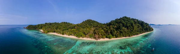 Widok Plażę Wyspy Koh Kradan Tajlandii Widok Lotu Ptaka Wyspę — Zdjęcie stockowe
