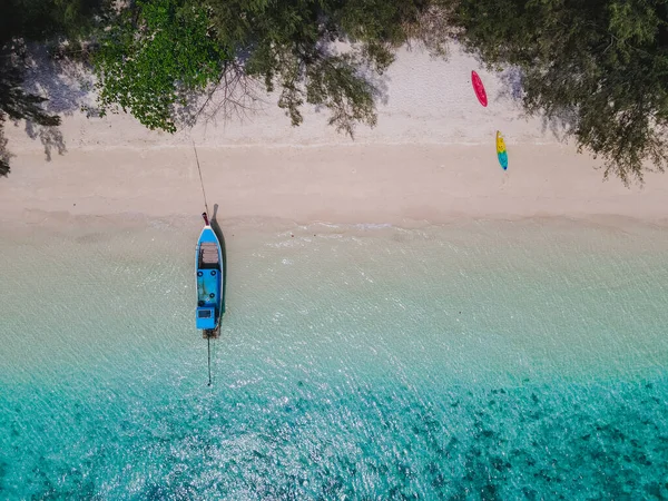 Wyspa Koh Kradan Białą Tropikalną Plażą Turkusowym Oceanem — Zdjęcie stockowe