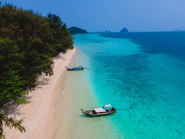 Wyspa Koh Kradan Białą Tropikalną Plażą Turkusowym Oceanem Tajlandii — Zdjęcie stockowe