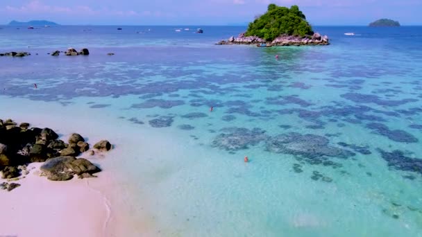 Koh Lipe Island Satun Thailand Mit Tropischem Strand Und Türkisfarbenem — Stockvideo