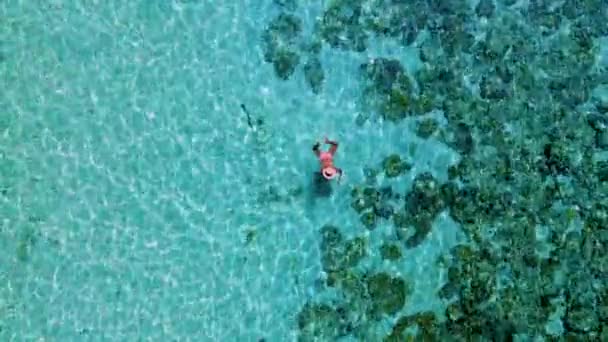 Asiatiska Kvinnor Simmar Havet Koh Kradan Island Södra Thailand Tropiska — Stockvideo