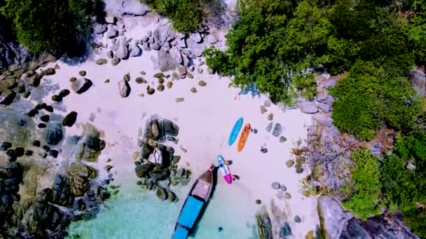Koh Lipe Island Satun Thailand Med Tropisk Strand Turkusfarget Hav – stockvideo
