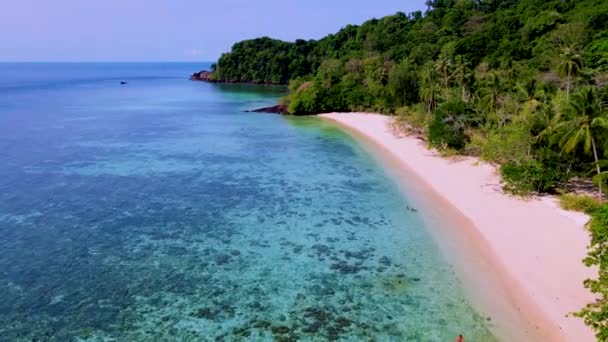Koh Kradan Adası Güney Tayland Tropikal Plajı Güneşli Bir Günde — Stok video