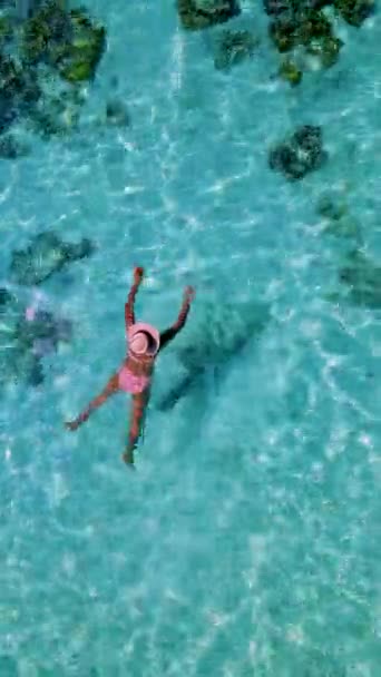 Ázsiai Nők Úszás Óceánban Koh Kradan Sziget Dél Thaiföld Trópusi — Stock videók